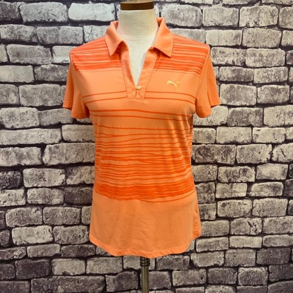 Puma Peach Short Sleeve Polo Size Medium - Picture 1 of 8